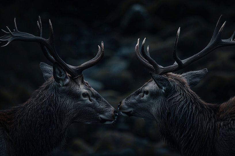 Two deer with impressive antlers by Art & Soul Creations