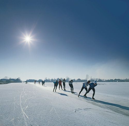 Skater on the Belter meadow by Rene van der Meer