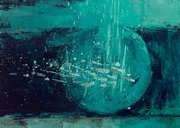 Horizontaal abstract blauw groen