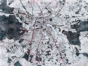 Karte von Celle im stil 'White winter'