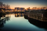 Ravel line in Bergen op Zoom during sunset