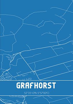 Blaupause | Karte | Grafhorst (Overijssel) von Rezona