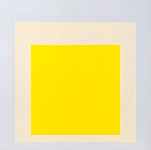 Josef Albers - Hommage aan het vierkant, geel, grijs, zilver . Hoge resolutie