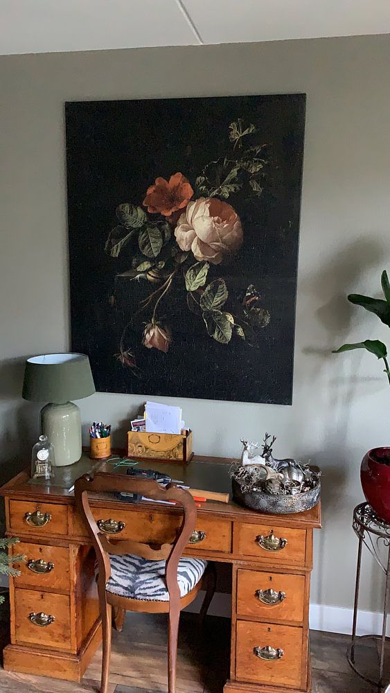 Stilleven met rozen, Elias van den Broeck 