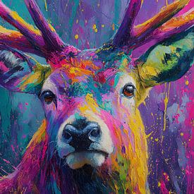Cerf moderne et coloré sur ARTemberaubend