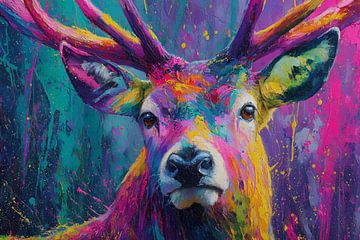 Moderner bunter Hirsch