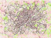 Kaart van Limoges in de stijl 'Soothing Spring' van Maporia thumbnail