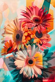 Fleurs de gerbera - Des fleurs vivantes au design moderne sur Poster Art Shop