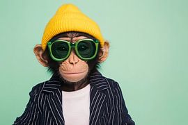 Stylischer Affe mit Sonnenbrille und Hut von Poster Art Shop