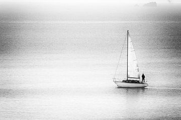 Alone on the sailing yacht by Pieter de Kramer