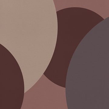 Moderne abstracte kunst. Geometrische vormen in roze, taupe, bruin, beige IV van Dina Dankers