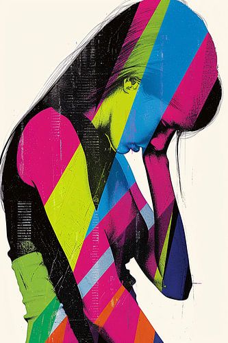 Abstract Pop Art Vrouw in Kleur