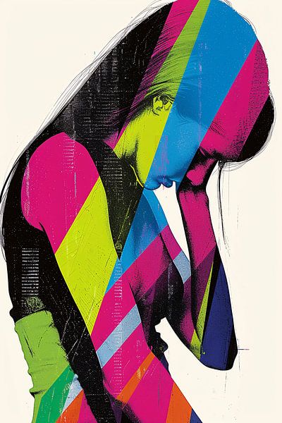 Abstract Pop Art Woman in Colour by Imperial Art House