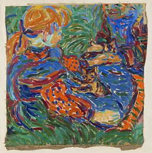 Ernst Kirchner, Zwei Mädchen spielen mit Katzen