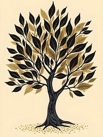 Goldene Blätter, schattige Zweige