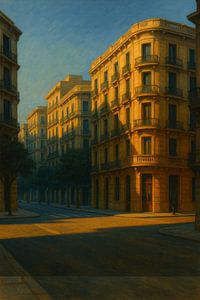 Barcelona Sonnenuntergang Gelassenheit - Goldenes Licht über dem Eixample
