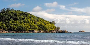 Aquarel Anse Takamaka Beach - Mahé (Seychellen) van t.ART