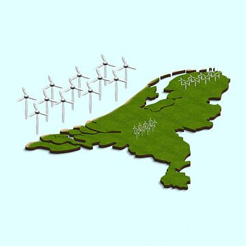 Illustration - Wind turbines in the Netherlands by Grüntyers .