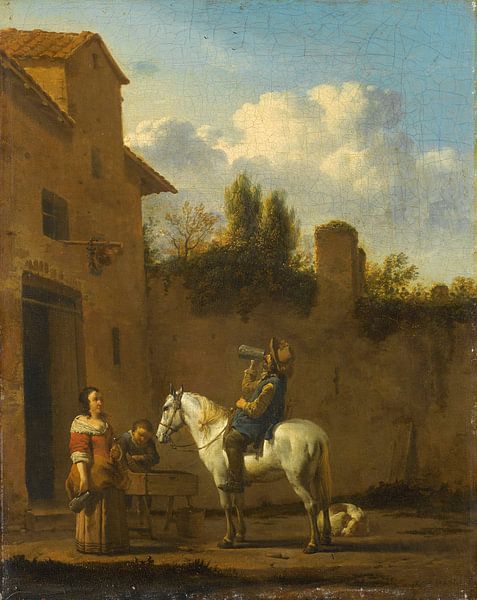 Drinkende trompetter te paard, Karel du Jardin van Meesterlijcke Meesters