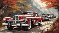 klassieke oude muscle cars op de weg, kunstontwerp van Animaflora PicsStock thumbnail