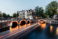 Amsterdam canals after sunset