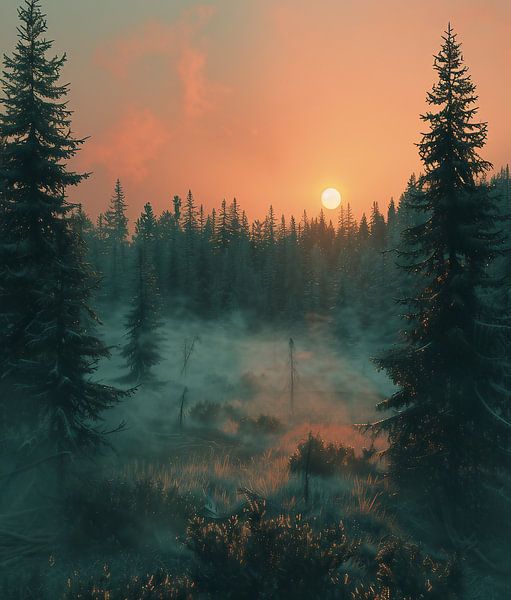 Lueur mystique de la forêt par fernlichtsicht