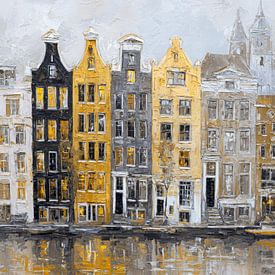 Gouden gloed over de grachten van Amsterdam van But First Framing
