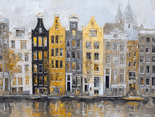 Lueur d'or sur les canaux d'Amsterdam