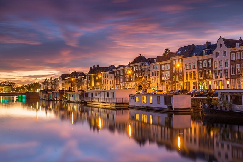 Sunset at the London Quay in Middelburg by Marcel Klootwijk