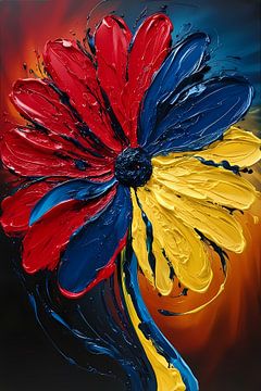 Abstracte bloem in primaire kleuren van Art & Soul Creations