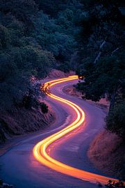 Winding road in the evening light by Poster Art Shop