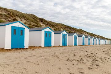 Chalets de plage sur la plage de Texel sur Claudia van Kuijk