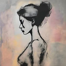 Charcoal with Pastel by FoXo Art