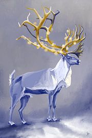 Reindeer with lights by Mihaela Soimaru