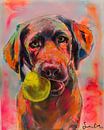 Labrador Retriever von Gemälde Liesbeth Serlie Miniaturansicht