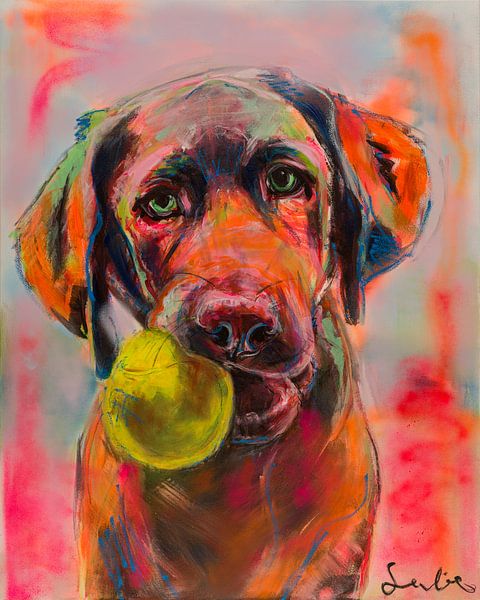 Labrador Retriever von Gemälde Liesbeth Serlie