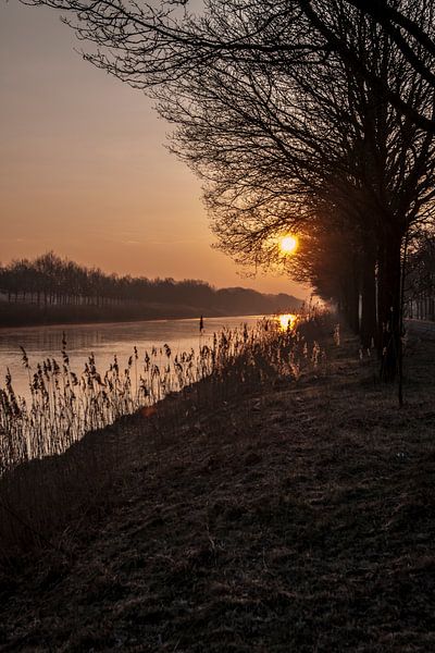 Sunrise at the canal van Ruud van Ravenswaaij