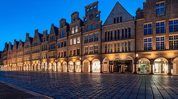 Hoofdmarkt Münster op het blauwe uur