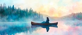 Tranquil boat trip in a mystical landscape by Poster Art Shop
