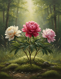 Des pivoines luxuriantes à la lumière du jour sur Regan Frederick