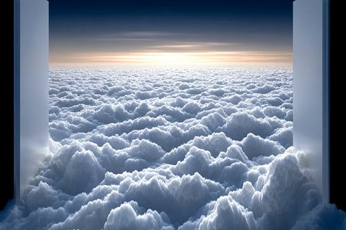 prachtig uitzicht over het wolkendek