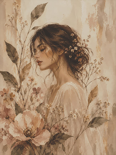Serene Wildflower Profile Portrait