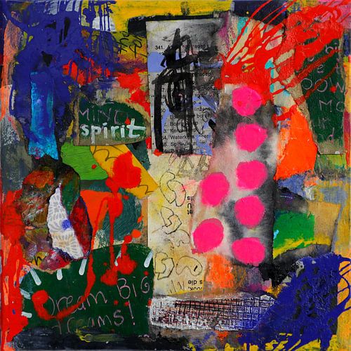 Mixed media schilderij 'Rainbow Spirit'