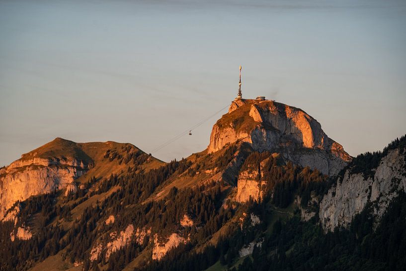 Sunset on the Hoher Kasten in the Appenzell Alps by Leo Schindzielorz