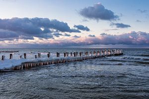 Buhne an der Ostseeküste bei Zingst im Winter von Rico Ködder