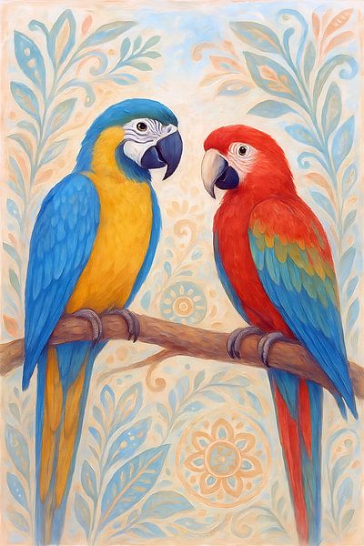 Macaw parrot painting. by Johannes