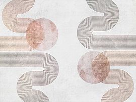 Japandi Moderne Abstraktion Geometrisch Organisch Kurven von Mad Dog Art