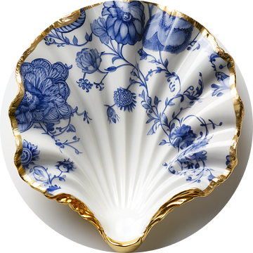 Oester schelp Delfts Blauw Goud van Marianne Ottemann - OTTI