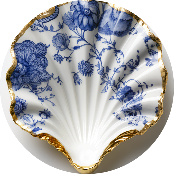 Oester schelp Delfts Blauw Goud van Marianne Ottemann - OTTI