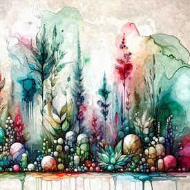 Botanische Fantasiewelt in Tinte von Sabine Wagner